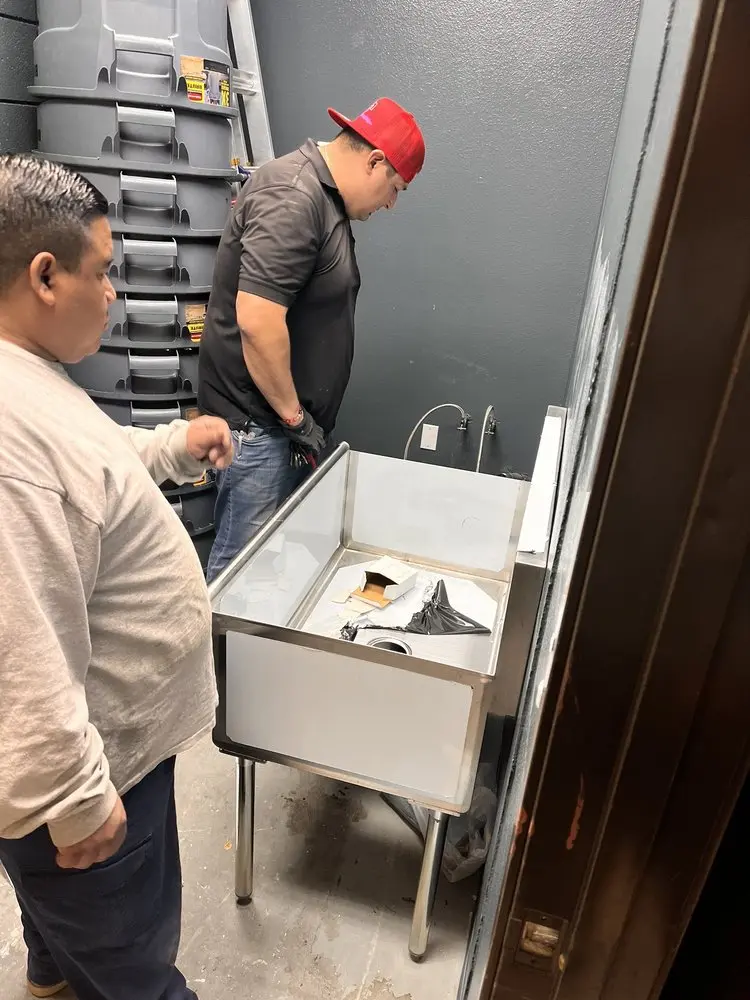 Commercial plumbing and sink installation in Andrews
